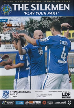 Macclesfield v Tranmere Rovers Match Programme 2015-12-26